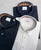 男士长袖衬衫。深蓝色。白色。黑色 商品缩略图3