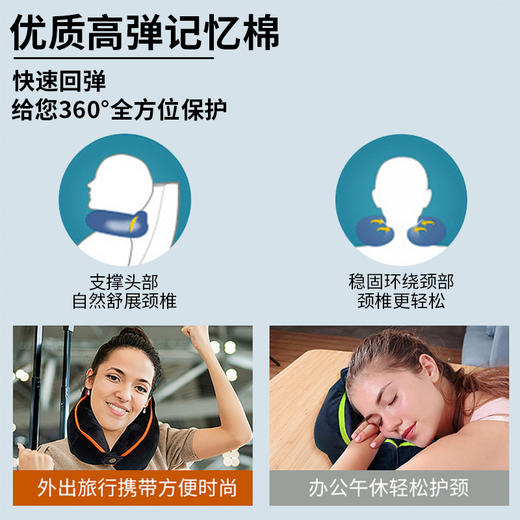 Feliztrip斐利斯 慢弹记忆棉U枕搭飞机高铁午睡神器防菌网纱可拆洗外套 TR-P220 商品图3