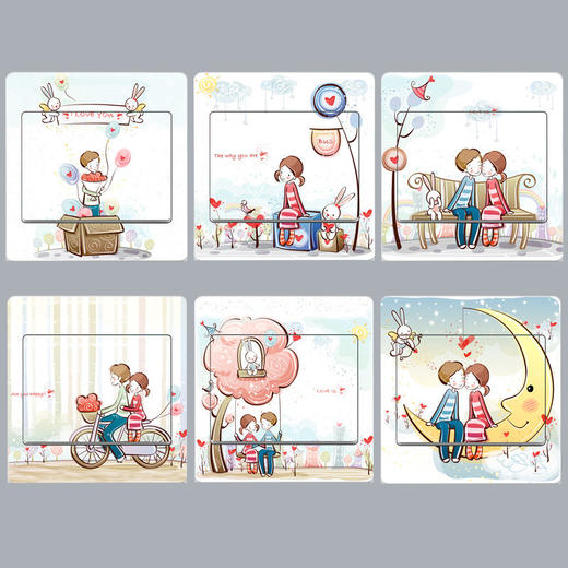 创意可爱卡通情侣开关贴简约家居墙壁装饰贴画彩色个性可防水墙贴 商品图1