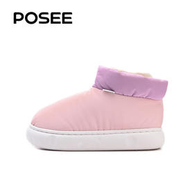posee朴西太空行女士居家棉鞋包跟保暖外穿棉拖鞋男毛绒棉拖鞋