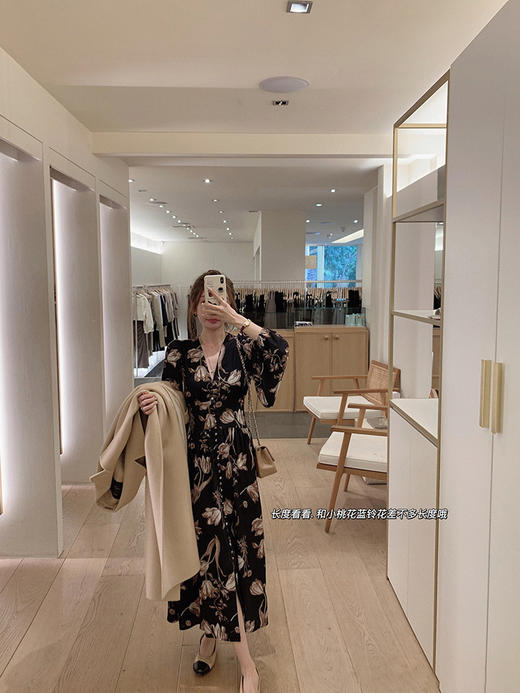 XS特价 金蘑菇菇 南风知我意/优雅显瘦收腰印花连衣裙 商品图2