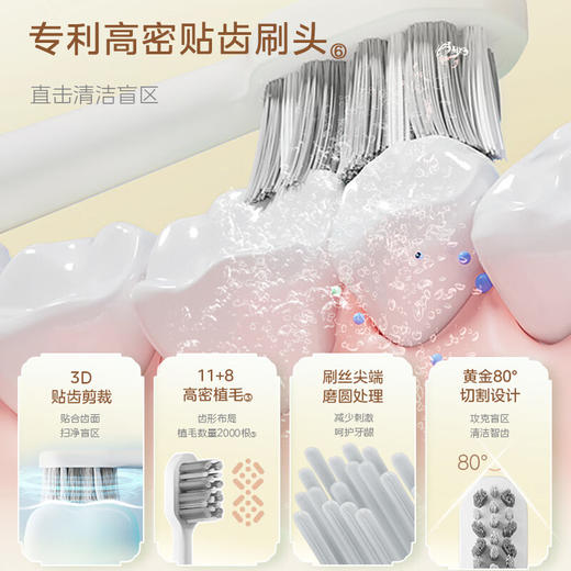 美的（Midea）S5 电动牙刷成人 声波震动 220天长续航 智能换区提醒 软毛刷头*2 情侣款 礼物 商品图4