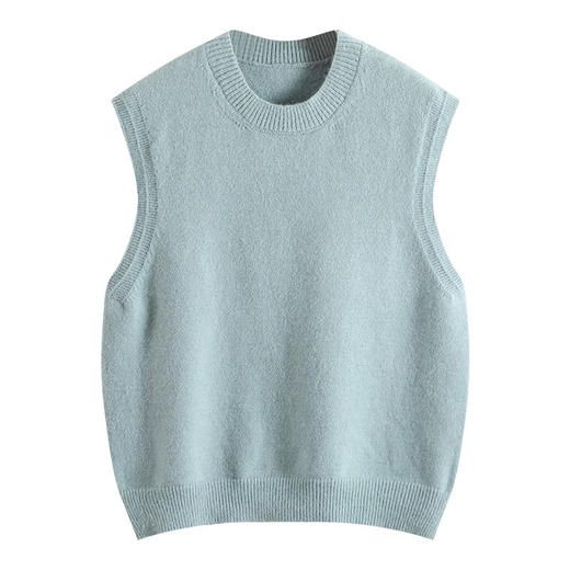 冬季小香风圆领针织马甲，女秋冬叠穿打底衫内搭毛衣背心两件套上衣SR-28766 商品图4