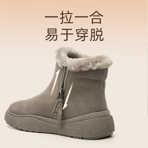 信诺真皮羊毛雪地靴女冬季加绒女鞋2023新款冬季防滑加厚保暖棉鞋X3M309011 商品图3