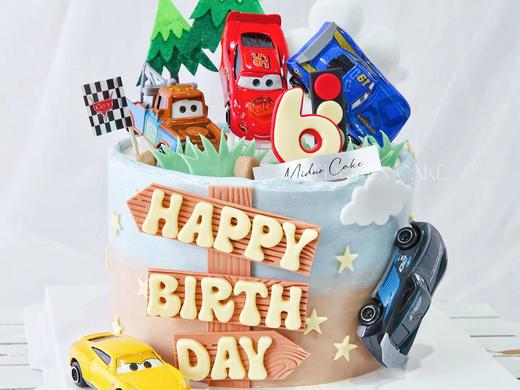 男孩款 闪电麦昆小汽车 Q版卡通小汽车 周岁蛋糕 商品图2