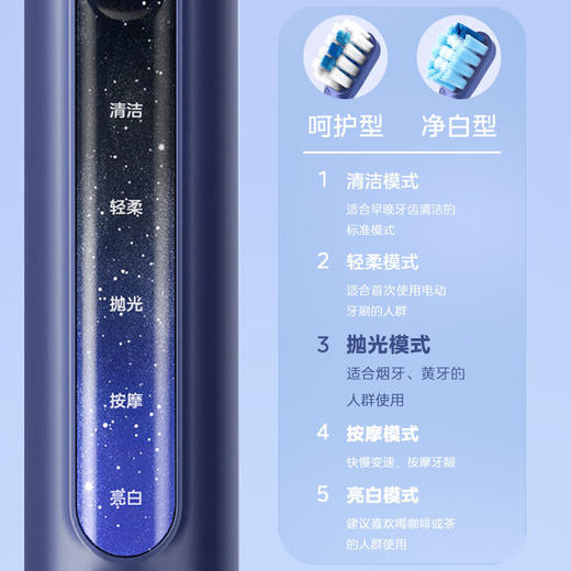 美的（Midea）m2 电动牙刷成人声波震动 180天长续航 智能换区提醒 礼物送男友 软毛刷头*2 商品图4
