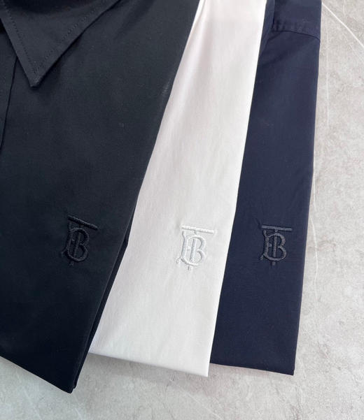 男士长袖衬衫。深蓝色。白色。黑色 商品图5