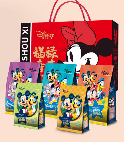 迪士尼坚果礼盒—福禄寿喜红色款1090g 商品图0