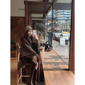 金蘑菇菇 霍格沃茨冬日礼 斗篷三件套 /高级俏皮格子连帽羊毛斗篷