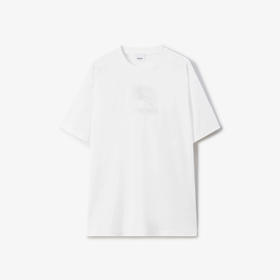 BURBERRY 巴宝莉 男士马术骑士刺绣徽标棉质圆领短袖T恤 白色 8072751 A1464