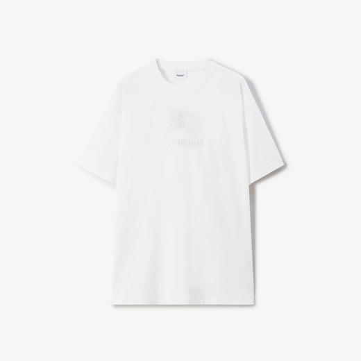 BURBERRY 巴宝莉 男士马术骑士刺绣徽标棉质圆领短袖T恤 白色 8072751 A1464 商品图0