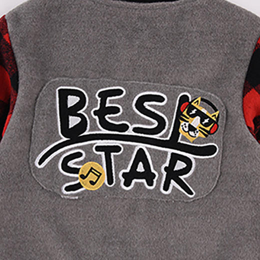 棉果果春秋季男童呢子棒球服外套 M312100419510 商品图6