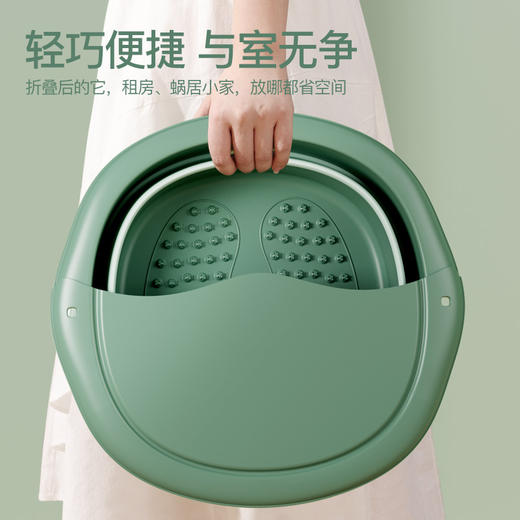 【释放足部疲劳！可折叠泡脚桶】舒适柔软，放松双脚；按摩疲惫，恢复活力；精巧设计，节省空间；家用养生常备，家用泡脚盆按摩桶养生足浴盆过小腿熏蒸脚盆洗脚盆中老年 商品图2