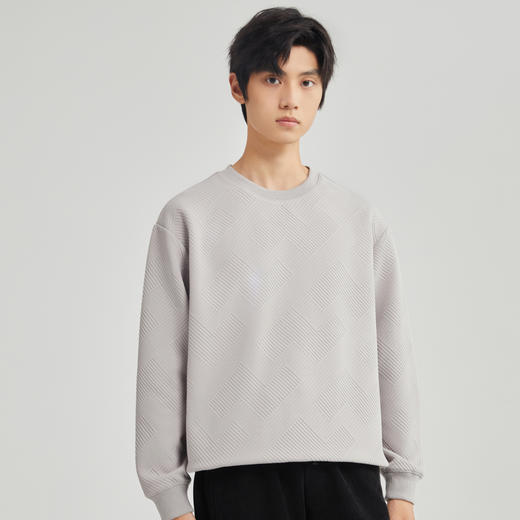 圣得西长袖T恤男2025秋季款套头青春落肩廓形3D圆领宽松卫衣潮 商品图1