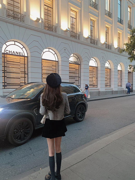 金蘑菇菇  pot pourri扑扑莉 / 复古气质千鸟格半裙 商品图4