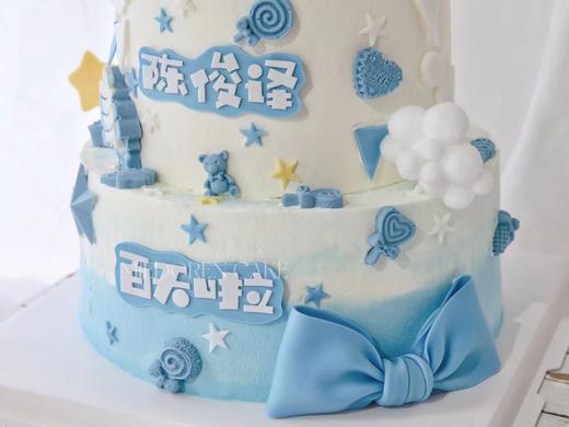 男孩款 艾伦小王子 男宝宝 翻糖蝴蝶结 周岁 满月 百天蛋糕 商品图2