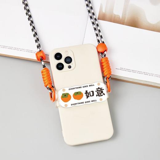 手机背夹可调节挂绳原创卡通事事如意防丢便捷情侣可背挂脖防摔绳 商品图2