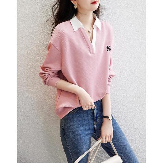 2023年春秋季新款翻领长袖卫衣女高级感轻奢设计感小众宽松时尚百搭 商品图3