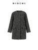 HIDEMI 艺术感卷曲长毛马海毛圆领口袋极简廓形纽扣大衣 商品缩略图7