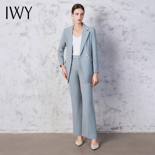 IWY/高端优雅蓝色西服外套女名媛上班族干练西装套装气质美业工装面试C13519+P33519 商品图1