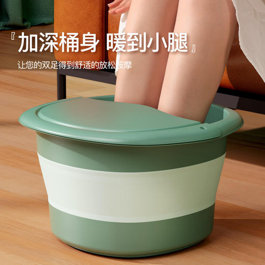 【释放足部疲劳！可折叠泡脚桶】舒适柔软，放松双脚；按摩疲惫，恢复活力；精巧设计，节省空间；家用养生常备，家用泡脚盆按摩桶养生足浴盆过小腿熏蒸脚盆洗脚盆中老年 商品图1