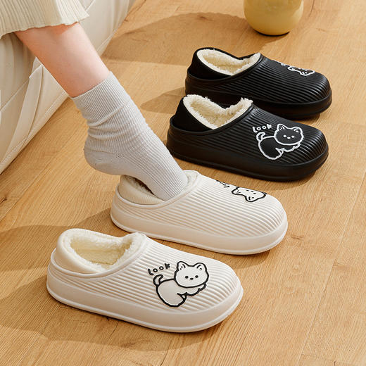 【4.0厚底防水棉拖鞋，买一送一】新款踩屎感棉拖鞋外穿冬天包跟EVA棉鞋家居家用保暖棉拖冬天 商品图4