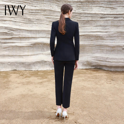 IWY/黑色新款高端西服外套女修身显瘦气质干练西装套裤名媛套装olC13309+P33309 商品图3