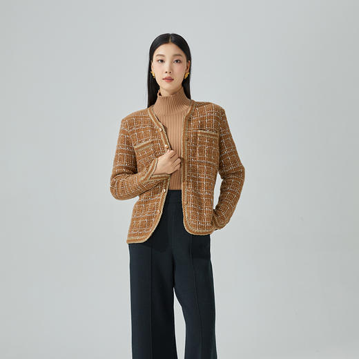 东黎 • 山羊绒女士秋冬圆领小香风开衫 3313 商品图9