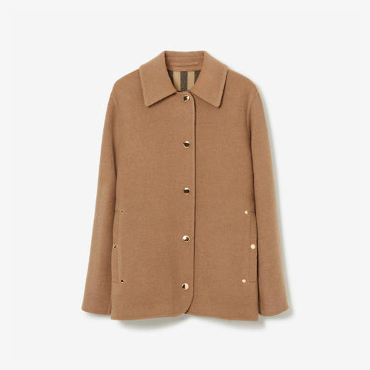 BURBERRY 巴宝莉 女士羊毛谷仓夹克大衣 驼色 8065198 A7028 商品图0