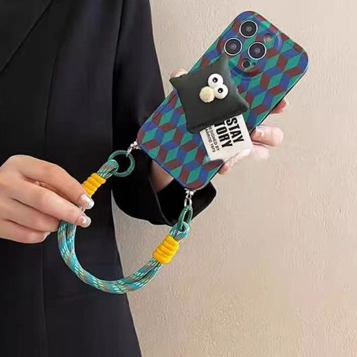 孔雀蓝绿枕头支架vivox90手机壳x80斜跨x70pro网红女x60手提绳s16 商品图2