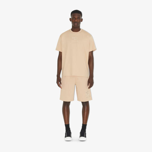 BURBERRY 巴宝莉 男士马术骑士徽标棉质圆领短袖T恤 卡其色 8072749 A7405 商品图1