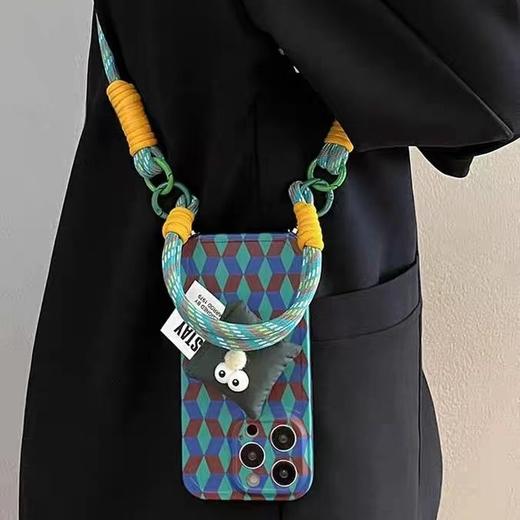 孔雀蓝绿枕头支架vivox90手机壳x80斜跨x70pro网红女x60手提绳s16 商品图4