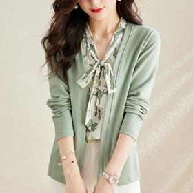 针织衫女长袖秋季新款洋气毛衣春秋宽松小众设计感假两件上衣