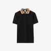 【一】BURBERRY 巴宝莉 男士格纹衣领棉质短袖 Polo 衫 黑色 8071620 A1189 商品缩略图0
