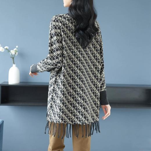 新款女士毛衣内搭，秋冬季打底衫小个子流苏中长款宽松连衣裙CC-26-7297 商品图3