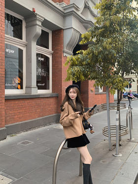 金蘑菇菇 丝绒半裙