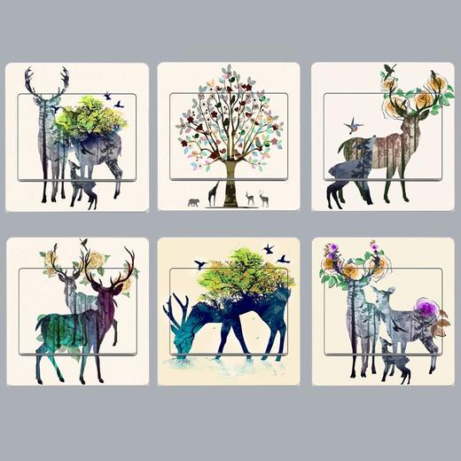 创意可爱卡通情侣开关贴简约家居墙壁装饰贴画彩色个性可防水墙贴 商品图2