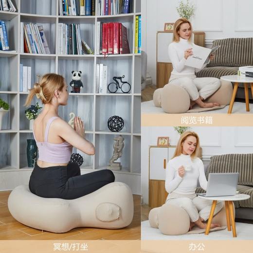 圆形瑜伽垫充气美臀家用户外减震垫屁垫超软禅修坐垫传统懒人 商品图1