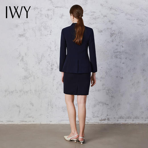 IWY/秋冬藏青色职业装套裙优雅售楼部白领西装半身裙两件套工作服C12305+S12305 商品图3