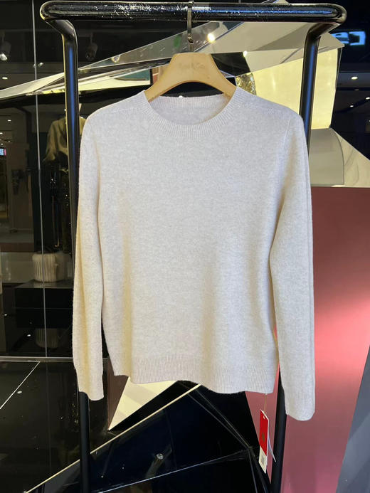 女士圆领金银丝羊毛衫 商品图1
