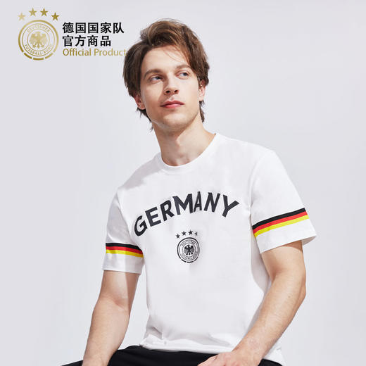 德国国家队官方商品丨经典白色T恤透气休闲短袖球迷衫男女同款 商品图3