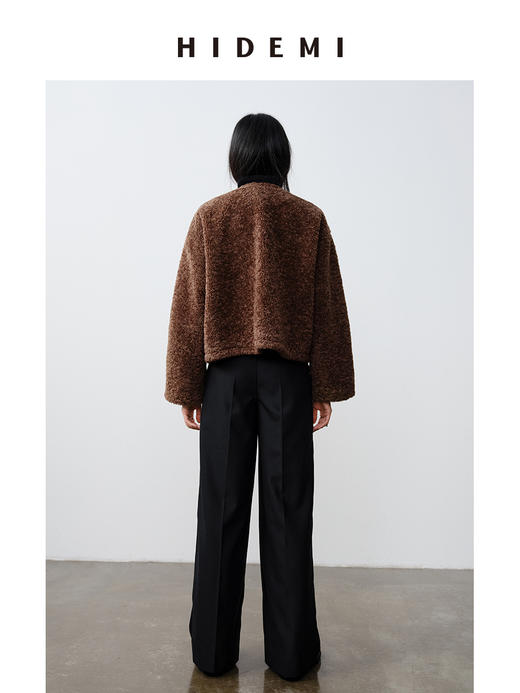 HIDEMI 翻领可调节抽绳设计感环保皮草大衣 短款/长款 商品图9