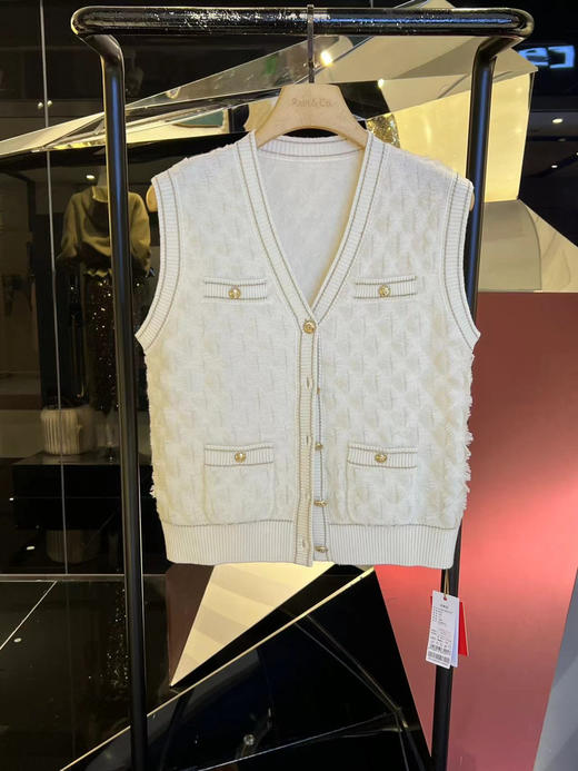 女士剪花小香风羊毛背心 商品图3