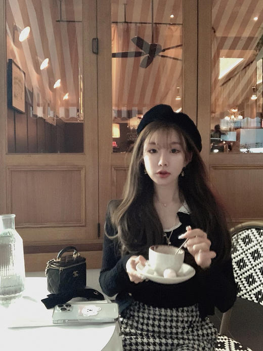 金蘑菇菇 撒娇情话 crush香香/ 乖甜减龄针织开衫吊带半裙三件套 商品图4