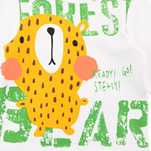 棉果果秋冬季男童南极绒小熊套头T恤M412140419651 商品图3