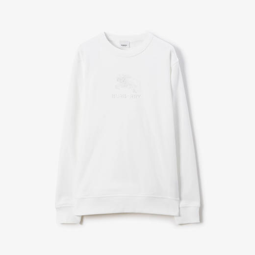 BURBERRY 巴宝莉 男士马术骑士刺绣徽标棉质长袖卫衣 白色 8072744 A1464 商品图0