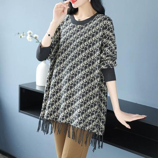 新款女士毛衣内搭，秋冬季打底衫小个子流苏中长款宽松连衣裙CC-26-7297 商品图0