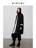 HIDEMI 双面alpaca长毛苏力羊驼毛立领可翻领式纽扣极简大衣 黑色/奶白色 商品缩略图8