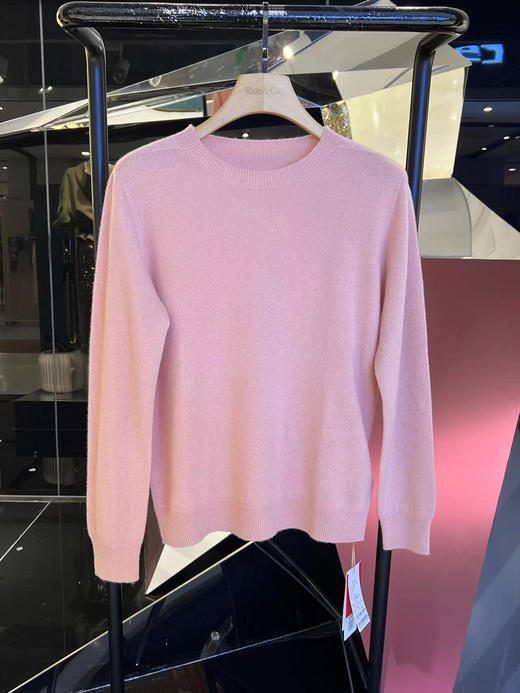 女士圆领金银丝羊毛衫 商品图0