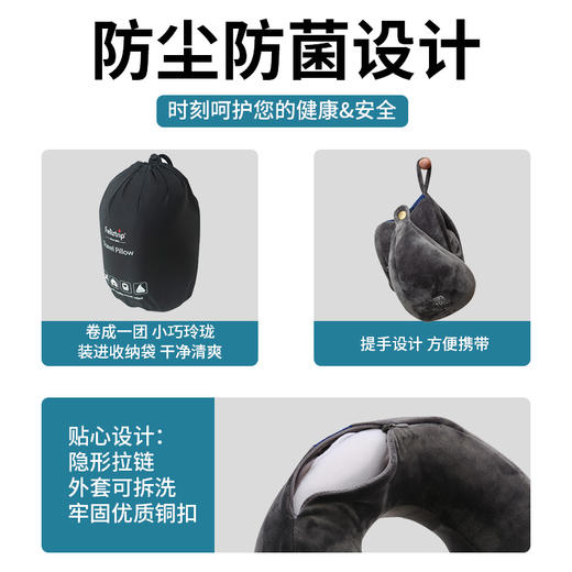 Feliztrip斐利斯 慢弹记忆棉U枕搭飞机高铁午睡神器防菌网纱可拆洗外套 TR-P210 商品图2